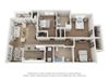 3x2 floor plan with patio